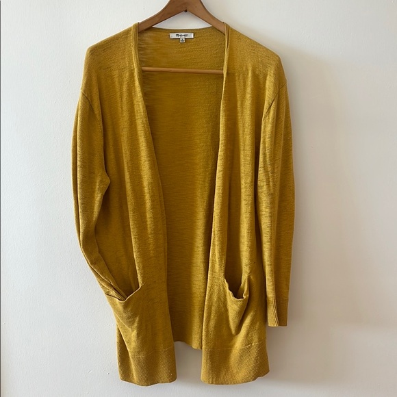 Madewell Yellow Cardigan Sweater Cozy Open Front - Picture 1 of 5